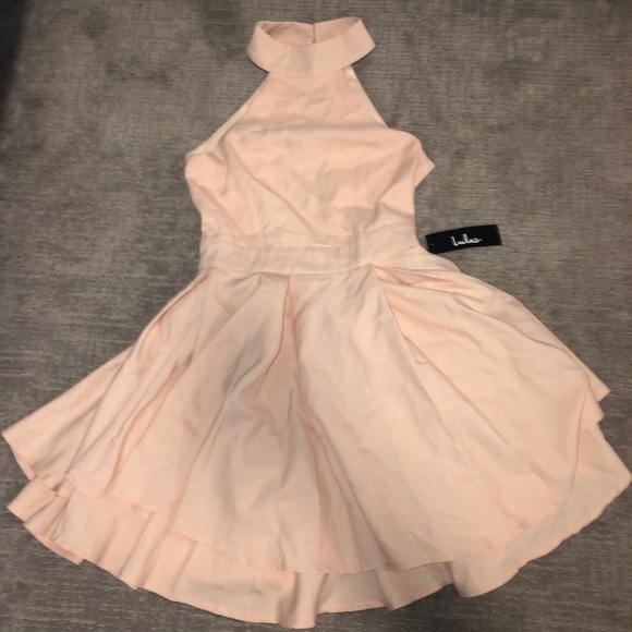 peach hoco dress